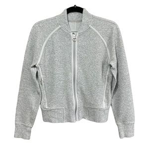 Lululemon- Heather Gray On Repeat Bomber Zip Lightweight Jacket- Sz. 4